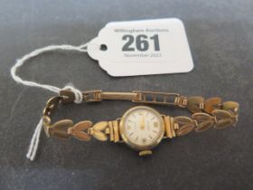 A 9ct gold (hallmarked 375) ladies Accurist watch