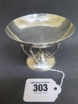 An Art Nouveau silver hand hammered tazza, Goldsmiths and Silversmiths Co Ltd London 1917 - approx