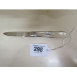 A Victorian silver and mother of pearl folding fruit knife - blade hallmarked Sheffield 1859/60 -