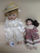 Two china dolls - 30cm