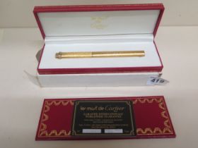 Le Must de Cartier, Cartier pen - boxed with certificate, not working