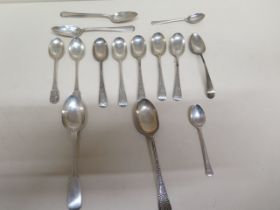 A pair of Mappin and Webb silver teaspoons, Sheffield 1933 - approx 14cm, a pair of Art Nouveau