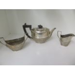 A silver bachelors three piece tea set - total weight approx 15 troy oz