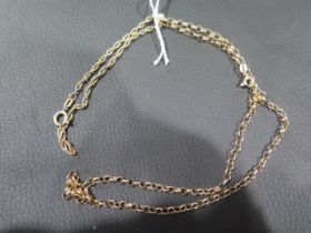 A 9ct yellow gold chain and bracelet - chain approx 47cm, bracelet approx 18cm - total weight approx