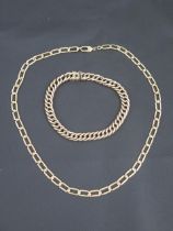 A 9ct yellow gold chain and bracelet - total weight approx 35 grams