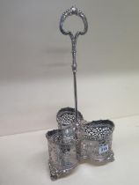 A good quality silver plated three bottle wine holder