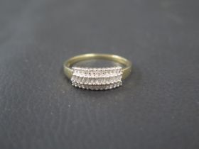 A 9ct yellow gold ring size T - weight approx 2.1 grams