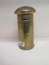 Trench Art - a shell case money box 1916 - approx 21cm