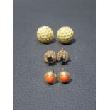 A pair of 18ct yellow gold earrings (unmarked but tested) round approx 8mm - weight approx 4.7 grams