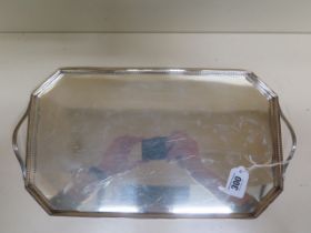 An Edwardian silver tray, London 1912/13 - rectangular with pierced gallery and handles - approx