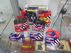 Nine Corgi toy cars and an Atlas Editions Nigel Mansell 1992 Renault Williams F1 car