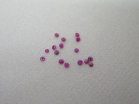 A parcel of 1.44ct unmounted mixed round-cut rubies