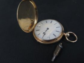 An 18ct gold key wound hunting cased pocket watch, Chester 1855, the movement signed JR Cameron,