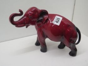 A Royal Doulton Flambe Noke elephant - in good condition