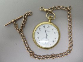 An 18ct yellow gold (hallmarked) cased Waltham open faced pocket watch, Birmingham 1919 - case