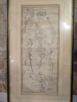 A vintage map in three sections - St Andrews to Crail, Road to Woodhaven & Newport and The Road From