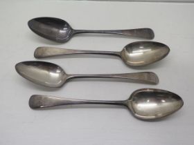 A set of four Georgian silver table spoons Samuel Godbehere & Edward Wigan, London 1793 - each