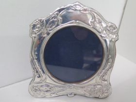 A silver photo frame