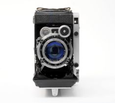 A KMZ Moskva 5 camera - Industar N24 F3.5/10.5cm Lens - C:1955-59 - Shutter OK - ERC case