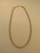 A 9ct rose gold (hallmarked) watch chain - approx 42cm - approx weight 24.7 grams