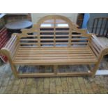 A teak Lutyens bench - Width 163cm