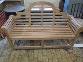 A teak Lutyens bench - Width 163cm