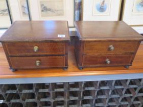 A pair of mahogany and inlaid jewellery drawers - Width 30cm