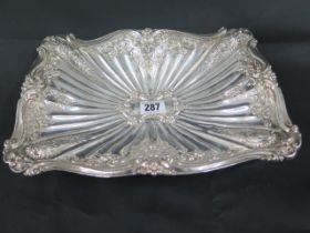 A silver rectangular front dish/bowl Birmingham 1902 on four ball feet - good overall condition -