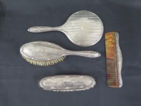 An Edwardian Liberty & Co silver four piece dressing table set Birmingham 1913 - comprising of