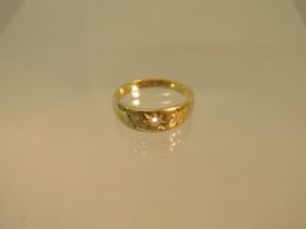 An 18ct yellow gold (hallmarked) and diamond Gypsy ring size O - weight approx 3.6 grams