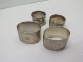 A pair of silver napkin rings Barke Brothers Silver Ltd, Birmingham 1936 - oval approx 4cm x 6cm -