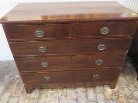 A mahogany two over three chest of drawers approx 110cm x 52cm x 90cm