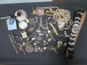 A quantity of costume jewellery, ladies watches etc