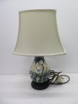 A Moorcroft lamp, 22cm with base excluding light fitting - working Condition - very good with no