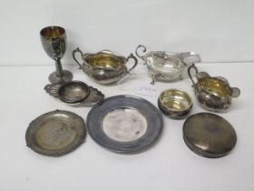 Assorted silver items, all GB hallmarks - total weight approx 15 troy oz