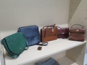 Two Burberry handbags, one crocodile skin, one mandarin duck and one other