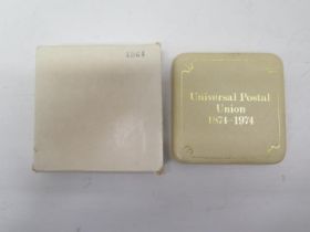 Universal Postal Union 1874-1974 Commemorative stamp replica issue, comprising of a £1 Postal
