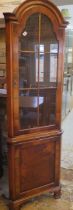 A good quality 20th century burr walnut corner cupboard - in good condition - Height 190cm