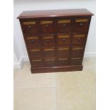 A mahogany 16 drawer chemists cabinet - Width 78cm x Height 83cm x Depth 25cm - handmade by a