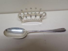 A silver four slice toast rack, Adie Brothers, Birmingham 1947 - approx 11cm x 4cm - weight approx