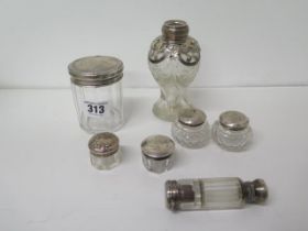 Assorted silver mounted cut glass, various sizes