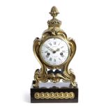 A FRENCH ORMOLU MANTEL CLOCK IN LOUIS XV STYLE, 19TH CENTURY with a replaced brass eight day