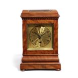 A REGENCY SATINWOOD FOUR GLASS MANTEL CLOCK EARLY 19TH CENTURY the brass chain driven single fusee
