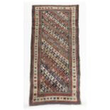 A GENDJE RUNNER CENTRAL WEST CAUCASUS, C.1890 the polychrome field of narrow diagonal bars of