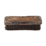 A RARE GEORGE II LEATHER CLOTHES BRUSH DATED 1752 the tooled leather inscribed 'Ann Howard 1752',
