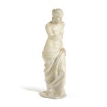 A FRENCH ALABASTER GRAND TOUR FIGURE OF THE VENUS DE MILO LATE 19TH / EARLY 20TH CENTURY 34cm high