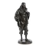 A FRENCH BRONZE FIGURE OF JEAN-JACQUES ROUSSEAU BY JEAN JULES SALMSON (FRENCH 1823-1902) modelled