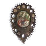 A EUROPEAN HORN RELIQUARY SPANISH OR NETHERLANDISH, 17TH CENTURY the double sided pendant jewel with