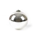 A SILVERED MERCURY GLASS WITCH BALL LATE 19TH / EARLY 20TH CENTURY 15cm diameter