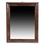 A WILLIAM AND MARY KINGWOOD WALL MIRROR LATE 17TH / EARLY 18TH CENTURY with a later rectangular